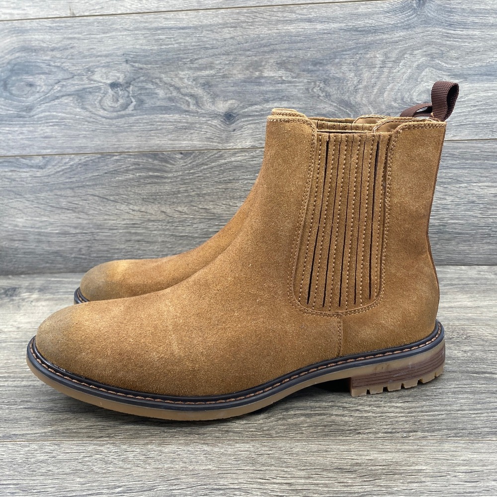 Cliffs by White Mountain Ben Mens Tan Chelsea Boots Size 10 Lug Sole Pull On
